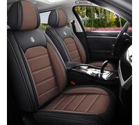 HSTBLEOO Funda de Asiento de Cuero for Ford Bronco Sport 2021-2024, cómodas Fundas Impermeables, Accesorios Interiores, Protector de vehículo Compatible con airbag.(Black+Coffee,2PCS Front)