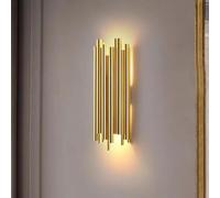 HSTBLEOO Industrial Wall Sconce Up Down Lighting Indoor Vintage Gold Farmhouse Bedroom Wall Light Fixture Long Bar Metal Tube