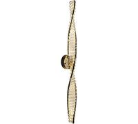 HSTBLEOO Linear Gold Crystal Wall Sconce For Bathroom Mirror Vanity Brass Wall Lighting Spiral Twist Black Long Strip Wall Mounted(Black 100CM)