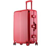 HSTBLEOO Maleta de Viaje, Equipaje, Transpirable, de Gran Capacidad, con Ruedas, Color Brillante, Marco de Aluminio, Resistente al Desgaste, Rueda Universal.(Red-,26)