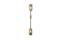 HSTBLEOO Mid Century Modern Wall Sconce Up Down Lighting Indoor Long Strip Linear Wall Light Bar Smoke Gray Glass Hardwired Bedside(2 light)
