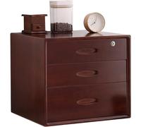 HSTBLEOO Multi-Layer Drawer Storage Box, Flat File Cabinet With Lockable, 1/2/3 Drawer Solid Wood A4 Treatment Storage Cabinet For Home Desktop Office(A,3 drawer)