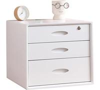 HSTBLEOO Multi-Layer Drawer Storage Box, Flat File Cabinet With Lockable, 1/2/3 Drawer Solid Wood A4 Treatment Storage Cabinet For Home Desktop Office(C,3 drawer)