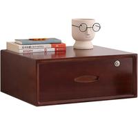 HSTBLEOO Multi-Layer Drawer Storage Box, Flat File Cabinet With Lockable, 1/2/3 Drawer Solid Wood A4 Treatment Storage Cabinet For Home Desktop Office(A,1 drawer)