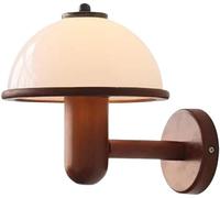 HSTBLEOO Plug In Modern Wall Sconce Mid Century With White Milk Shade Rustic Wood Hardwired Bedroom Wall Lamp Farmhouse Vintage(No plug in)