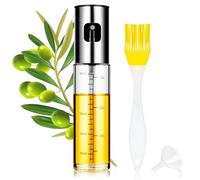 Hstcwin Pulverizador Aceite Spray, para Cocina, de Acero Inoxidable y Cristal,100 ml, Antigoteo, Accesorios Freidora de Aire, Dispensador, Bote, Dosificador