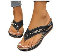 Hsternexy Chanclas de las Mujeres Comodidad Esterilla de Yoga Plataforma Ligero Chanclas para Mujeres Dressy Verano Playa Sandalias de Thong Sandalias Suave Cojín Plantilla 01, Negro , 42/EU