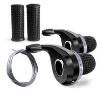 Hsthe Sea 1 par de palancas de cambio de bicicleta de montaña de 3x6 velocidades, palanca de cambio giratoria de 18 velocidades.