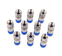 Hsthe Sea 10 Piezas Sat F-Conector de Montaje rápido Cable HD Sat Conector de compresión F Conector de compresión 7-7,5 mm Cable coaxial Cable de Antena Alicates, Azul