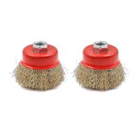 Hsthe Sea 2 cepillos de Copa de Alambre Ondulado Profesional (para Acero, Metal, 65 mm, M14, Accesorios para amoladoras angulares)