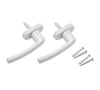 Hsthe Sea 2 tiradores para ventana de aluminio, con perno de bloqueo de 35 mm de largo, color blanco (sin llave)