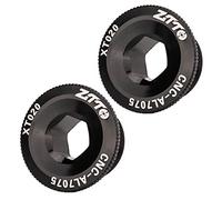 Hsthe Sea 2 tornillos de manivela, pernos de fijación del brazo de manivela de bicicleta, placa de tapa de manivela de aleación de aluminio negro M20 para bicicleta de carretera de montaña