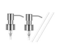 Hsthe Sea 2 uds. Dispensador de jabón con Cabezal de Bomba, Repuesto de Cabezal de Bomba, dispensador de jabón para Botellas, Bomba de jabón de Acero Inoxidable para Botella con Rosca de 25 Mm