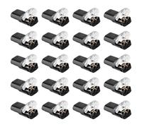 Hsthe Sea 20 pcs Wire Connectors, Push Fit Double-Wire Push-In Connector, 2 Pin Double Wire Connector In Connector with Locking Buckle for Motorcycles, Cars, Trucks