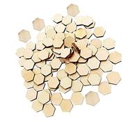 Hsthe Sea 200 Uds., 15mm, Formas hexagonales de Madera sin terminar, rebanadas hexagonales de Madera, Adornos, Adornos para proyectos de Manualidades DIY