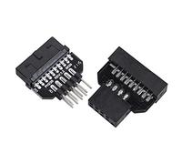 Hsthe Sea 2PCS USB 2.0 Carcasa reversible de 9 pines a placa base Adaptador hembra USB 3.0 de 20 pines para sistema informático