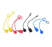 Hsthe Sea 4 Pares de acopladores rápidos hidráulicos con Tapa Antipolvo Macho y Tapa de tapón Hembra de Goma de PVC con Anillo de retención (3/8)