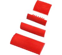 Hsthe Sea 4 PCS Wood Grain Tool, Rubber Painting Tool for Wall Decoration (Red, 7.5/8.9/13/15 cm)