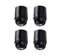 Hsthe Sea 4 piezas Soporte de lámpara E27 vintage, soporte de lámpara de tornillo E27, portalámparas de baquelita negra, accesorios de iluminación colgante adecuados para bombillas Edison (negro)