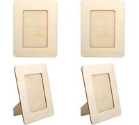 Hsthe Sea 4 Uds. Marco de Fotos de Madera de 16x12 cm, Juego de Marcos artesanales rectangulares para exhibición de Mesa y Manualidades, Pintura DIY