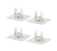 Hsthe Sea 4Pcs 40mm Self Adhesive Plastic Pipe Clips,360 Adjustable Hose Clips,PVC Water Pipe Clamps,White Snap in Design,for Fixing Bracket of Water Pipe