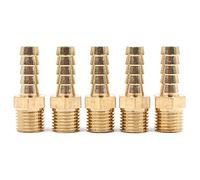 Hsthe Sea 5 conectores de latón macizo BSP de 8 mm a 1/4 pulgadas con rosca macho BSP, adaptador de tubo de estanque/piscina/manguera