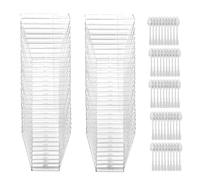 Hsthe Sea 50pcs Square Dessert Cup Mousse Cup Mini Dessert Cup with Spoon 60ml Transparent Pudding Cup For Dessert Pudding Mousse Party (with 50x Spoon)