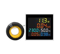 Hsthe Sea 6 en 1 Voltímetro digital Amperímetro AC50-300V 100A Monitor de energía eléctrica Watt kWh Meter Medidor de factor de potencia Probador de actual Pantalla LCD HD con CT
