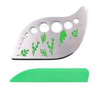 Hsthe Sea 9 Agujeros Herb Stripper Leaf Stripper Cortador de Hierbas con Cubierta Segura Herramienta de Acero Inoxidable para Tallos de Arena Vegetal Col rizada Hierba Romero Menta