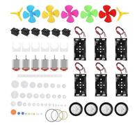 Hsthe Sea 95 pcs Mini Electric Motor Kit, Mini DC Motors 1.5V-3V 24000RPM with 6 pcs Mini Motor and 6 pcs AA Battery Holder and Propeller for DIY Science Lab Project