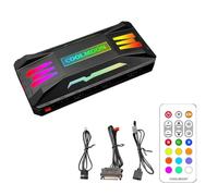 Hsthe Sea ARGB PWM Fan Hub Computadora inalámbrica Luz RGB Control Remoto 5V Conectores ARGB de 3 Pines Hub RGB Colorido con Velocidad de enfriamiento Ajustable