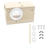 Hsthe Sea Budgie Nesting Box Transparent Design, Bird Nest Breeding Box with Perch Wood Bird Cage House For Lovebirds Budgies Finch