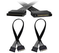 Hsthe Sea - Cable de extensión de alimentación SATA de 15 Pines, 2 Unidades, 11.8 in, Macho a Hembra, Adaptador de Cable para Unidades ópticas HDD SSD, grabadoras de DVD, Tarjetas PCI y Disco Duro