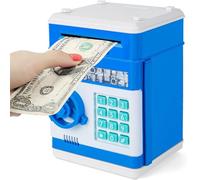 Hsthe Sea Caja Fuerte electrónica para Dinero, huchas bancarias numéricas, Hucha para cajero automático Digital, Grande con Pegatinas, cumpleaños