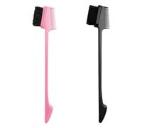 Hsthe Sea Cepillo de control de bordes de pelo de mar, 4 piezas de cepillo de pelo de control de bordes de doble cara, peine suave de doble extremo para peines de pestañas, cepillos de cejas y peinado