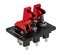 Hsthe Sea Interruptor de palanca DC 12 V Metal trefilado placa frontal coche interruptor de palanca con indicador LED para carreras deporte coche competitivo