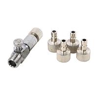 Hsthe Sea Juego de adaptadores de aerógrafo de 5 piezas, desconexión de liberación rápida de aerógrafo, juego de acoplamiento macho y hembra BSP de 1/8 "para compresor de aire y manguera de aerógrafo