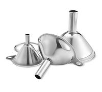 Hsthe Sea Juego de embudo de acero inoxidable de 3 piezas, embudo de colador de cocina, juego de embudo de acero inoxidable con mango para transferencia de ingredientes líquidos, ingredientes secos