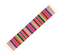 Hsthe Sea Mantel de Seda Mexicana de 14 x 84 Pulgadas, decoración para Fiestas mexicanas, Bodas, mesas de Picnic al Aire Libre, Mantel de algodón Tejido a Mano con borlas