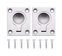 Hsthe Sea Pack de 2 manijas de anillo de tracción integradas Manija oculta de gabinete Anillo de elevación de cubierta de barco Elevador de piso Perillas de puerta, 50 x 40 mm
