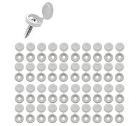 Hsthe Sea Pack de 200 Tapas de Tapa de Rosca Tapas de Tapa de plástico Tapas de plástico Tapones de Rosca de plástico para Tornillos Número 6 y 8, Blanco