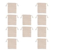 Hsthe Sea Paquete de 10 Bolsas de Muselina de algodón Bolsas de Muselina con cordón Bolsa de algodón Bolsa de Tela con cordón Bolsa de Calendario de adviento Bolsa de Almuerzo Bolsa 10 x 12 cm