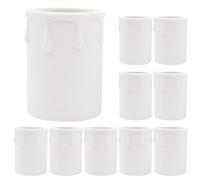 Hsthe Sea Paquete de 10 Fundas de Goteo para Velas de 44 x 60 mm, Fundas para enchufes de Velas, Fundas para Velas de ara?a, Fundas de plástico para Tubos, Base de candelabro para luz