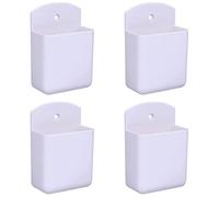 Hsthe Sea Paquete de 4 Soportes de Control Remoto Blancos Caja de Almacenamiento de Medios de Montaje en Pared para el hogar, Oficina, Dormitorio, salón, Caja de Almacenamiento autoadhesiva