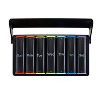 Hsthe Sea Pastillero semanal de 7 días para 2 tomas diarias: asa giratoria, tamaño grande de viaje, para vitaminas y suplementos.