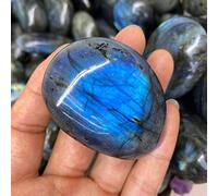 Hsthe Sea Piedras de labradorita Natural Plam Piedra de Palma Natural con Cristales curativos de energía Piedra Preciosa Pulida Cristal de Reiki de Gran Tama?o