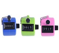 Hsthe Sea Podómetro de 3 Piezas con Contador Manual, contadores manuales, Contador de cantidades mecánicas de plástico sin Funcionamiento con batería, para Entrenador Deportivo (Verde + Rosa + Azul)