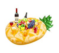 Hsthe Sea Portavasos Inflable - Flotador de Piscina de PVC en Forma de piña con 6 portavasos y Bandeja para refrigerios, Caja de Almacenamiento Flotante portátil para Bebidas