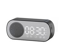 Hsthe Sea Reloj Despertador Digital Radio portátil Reloj Despertador con Altavoz BT Pantalla LED Grande Radio Reloj matutino para Dormitorio Oficina