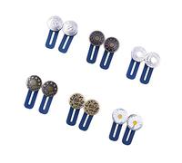 Hsthe Sea Set de 12 Extensor de Botones para Pantalones Pantalones elásticos Extensor de Cintura Extensor de Botones para Jeans Cómodo Extensor de Cintura, Goma de Metal Adecuado para Jeans